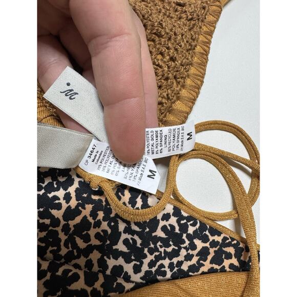 Maaji Bikini Set Reversible Crochet Leopard Print Honey Gold NWT M - Picture 5 of 9